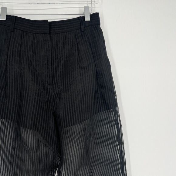 Alice McCall Shine Pants Womens 6 Black Striped Trouser Whimsigoth Edgy - Picture 4 of 7